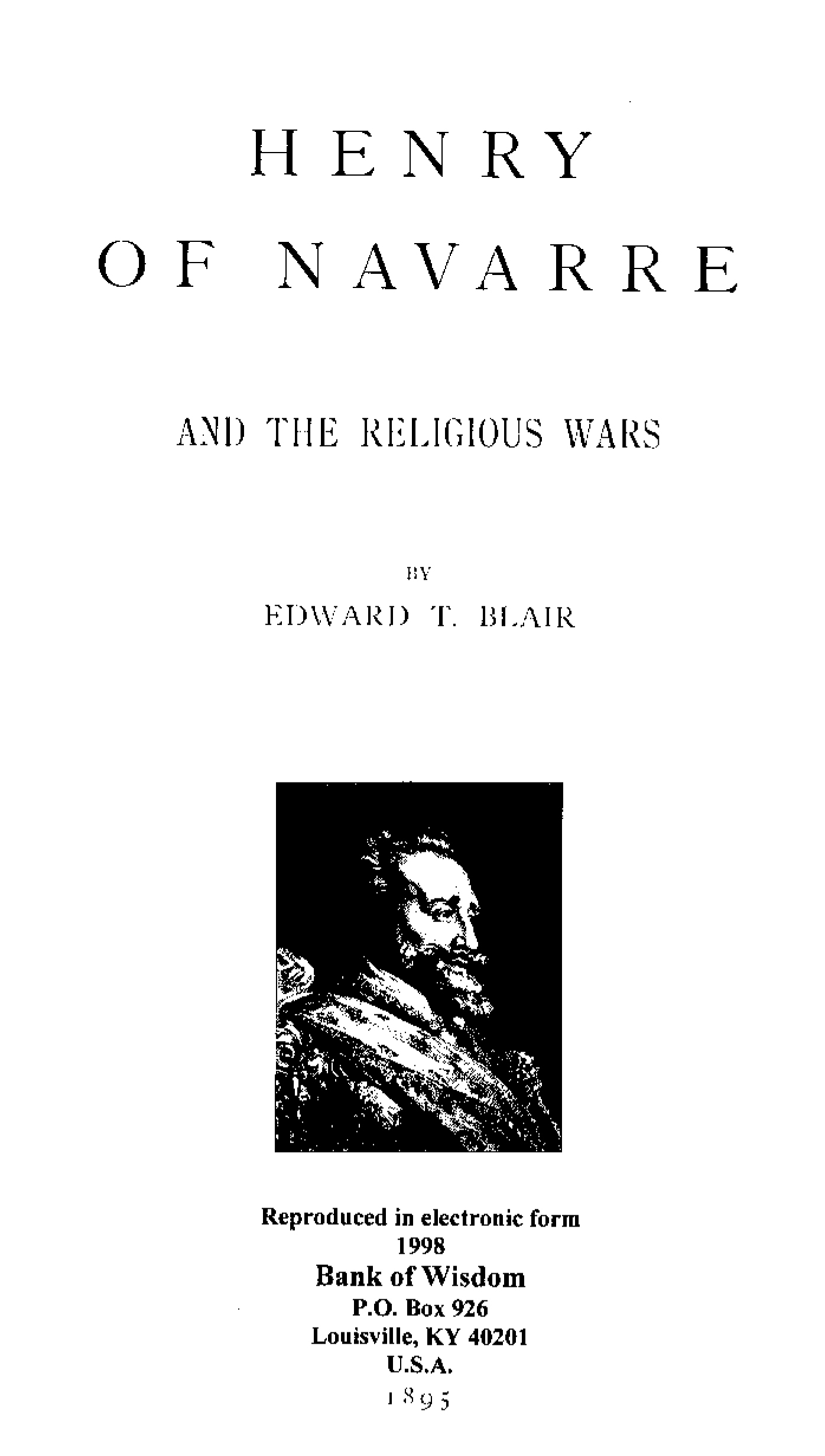 (image for) Henry of Navarre and the Religious Wars